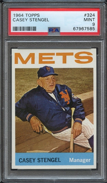 1964 TOPPS 324 CASEY STENGEL PSA MINT 9