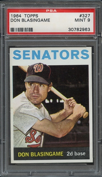 1964 TOPPS 327 DON BLASINGAME PSA MINT 9