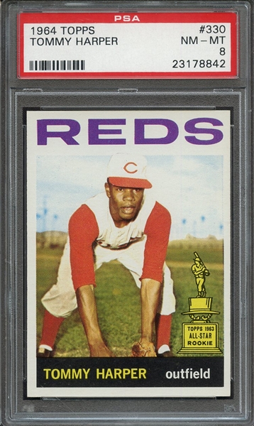 1964 TOPPS 330 TOMMY HARPER PSA NM-MT 8