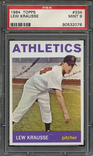 1964 TOPPS 334 LEW KRAUSSE PSA MINT 9