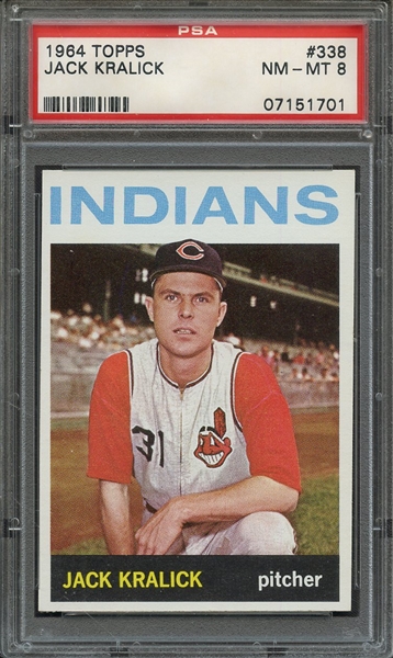 1964 TOPPS 338 JACK KRALICK PSA NM-MT 8
