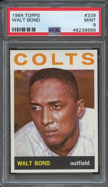 1964 TOPPS 339 WALT BOND PSA MINT 9