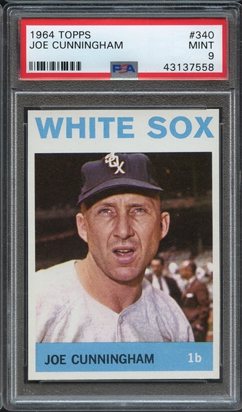1964 TOPPS 340 JOE CUNNINGHAM PSA MINT 9