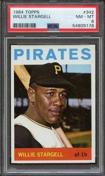 1964 TOPPS 342 WILLIE STARGELL PSA NM-MT 8