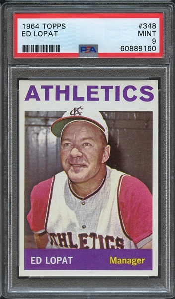 1964 TOPPS 348 ED LOPAT PSA MINT 9