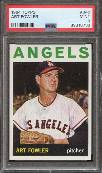 1964 TOPPS 349 ART FOWLER PSA MINT 9