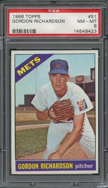 1966 TOPPS 51 GORDON RICHARDSON PSA NM-MT 8
