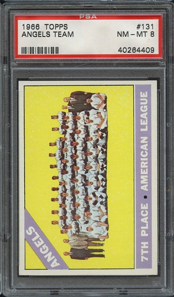 1966 TOPPS 131 ANGELS TEAM PSA NM-MT 8