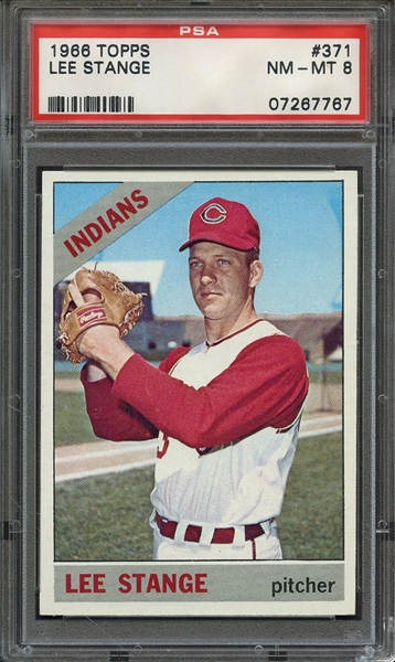 1966 TOPPS 371 LEE STANGE PSA NM-MT 8