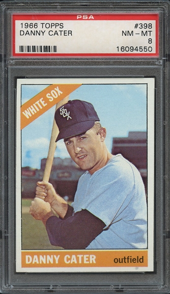 1966 TOPPS 398 DANNY CATER PSA NM-MT 8