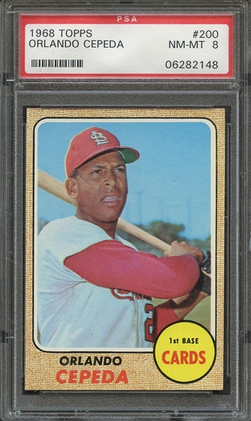 1968 TOPPS 200 ORLANDO CEPEDA PSA NM-MT 8