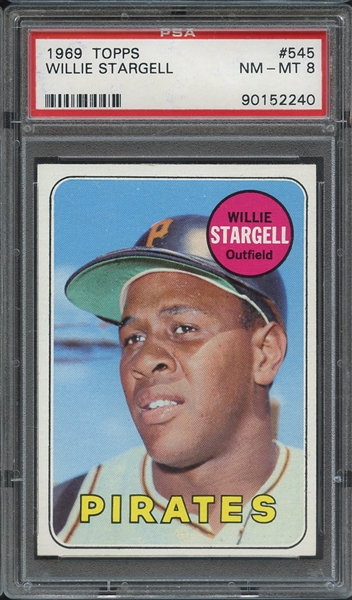 1969 TOPPS 545 WILLIE STARGELL PSA NM-MT 8