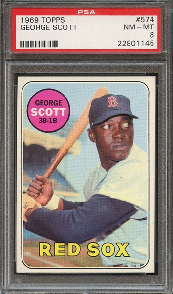 1969 TOPPS 574 GEORGE SCOTT PSA NM-MT 8