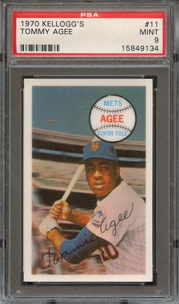 1970 KELLOGG'S 11 TOMMIE AGEE PSA MINT 9