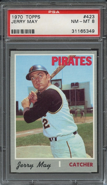 1970 TOPPS 423 JERRY MAY PSA NM-MT 8