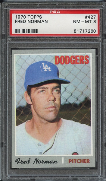 1970 TOPPS 427 FRED NORMAN PSA NM-MT 8