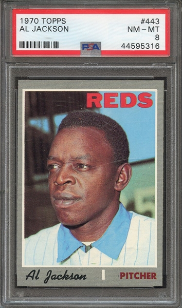 1970 TOPPS 443 AL JACKSON PSA NM-MT 8