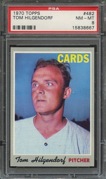 1970 TOPPS 482 TOM HILGENDORF PSA NM-MT 8