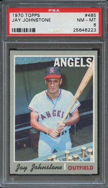 1970 TOPPS 485 JAY JOHNSTONE PSA NM-MT 8