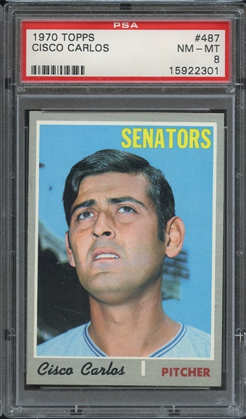 1970 TOPPS 487 CISCO CARLOS PSA NM-MT 8