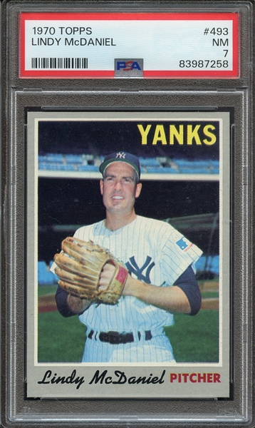 1970 TOPPS 493 LINDY McDANIEL PSA NM 7