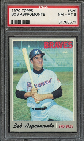 1970 TOPPS 529 BOB ASPROMONTE PSA NM-MT 8