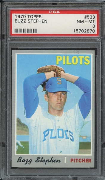 1970 TOPPS 533 BUZZ STEPHEN PSA NM-MT 8