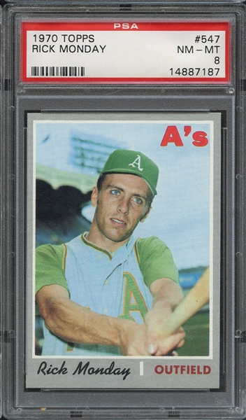 1970 TOPPS 547 RICK MONDAY PSA NM-MT 8