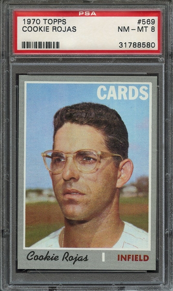 1970 TOPPS 569 COOKIE ROJAS PSA NM-MT 8