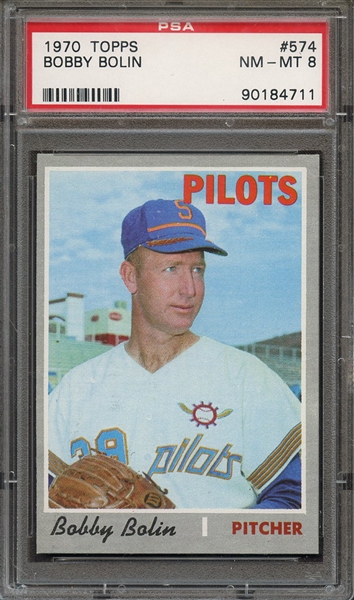 1970 TOPPS 574 BOBBY BOLIN PSA NM-MT 8
