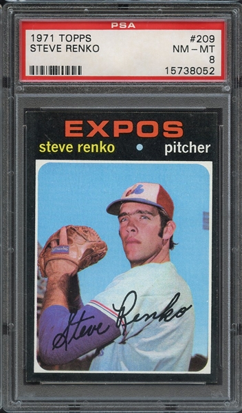1971 TOPPS 209 STEVE RENKO PSA NM-MT 8