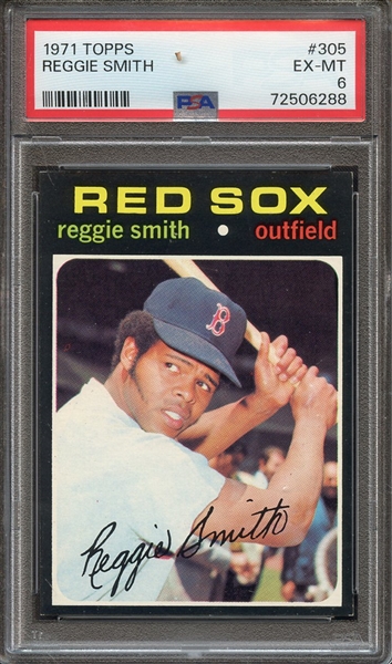 1971 TOPPS 305 REGGIE SMITH PSA EX-MT 6