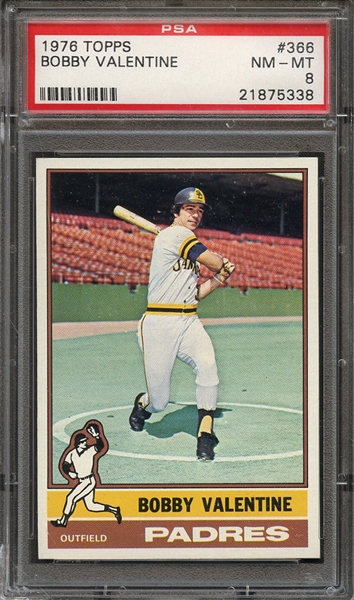 1976 TOPPS 366 BOBBY VALENTINE PSA NM-MT 8