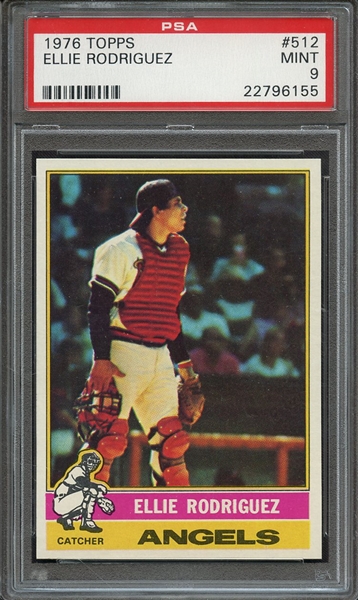 1976 TOPPS 512 ELLIE RODRIGUEZ PSA MINT 9