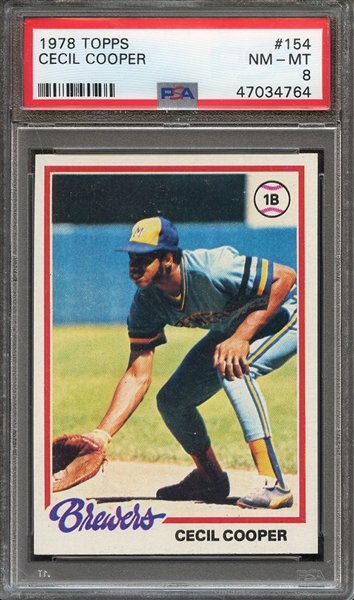 1978 TOPPS 154 CECIL COOPER PSA NM-MT 8
