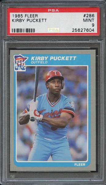 1985 FLEER 286 KIRBY PUCKETT PSA MINT 9