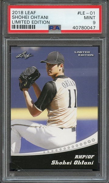 2018 LEAF OHTANI RETAIL LE-01 SHOHEI OHTANI LIMITED EDITION PSA MINT 9