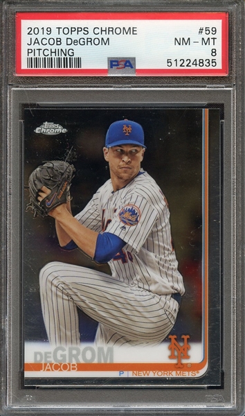 2019 TOPPS CHROME 59 JACOB DeGROM PITCHING PSA NM-MT 8
