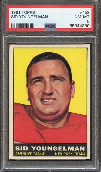 1961 TOPPS 152 SID YOUNGELMAN PSA NM-MT 8