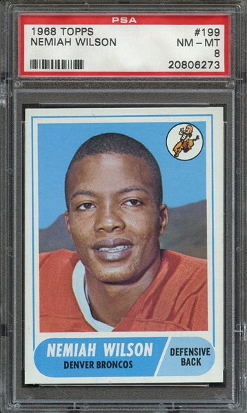 1968 TOPPS 199 NEMIAH WILSON PSA NM-MT 8