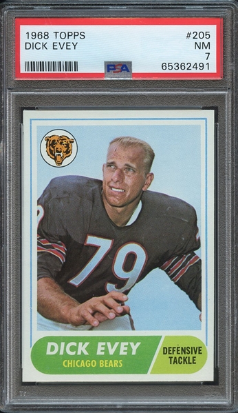1968 TOPPS 205 DICK EVEY PSA NM 7