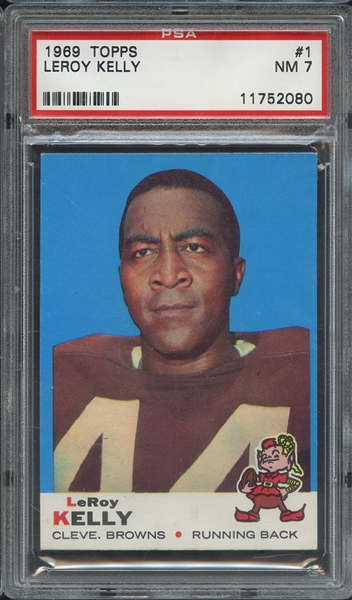 1969 TOPPS 1 LEROY KELLY PSA NM 7