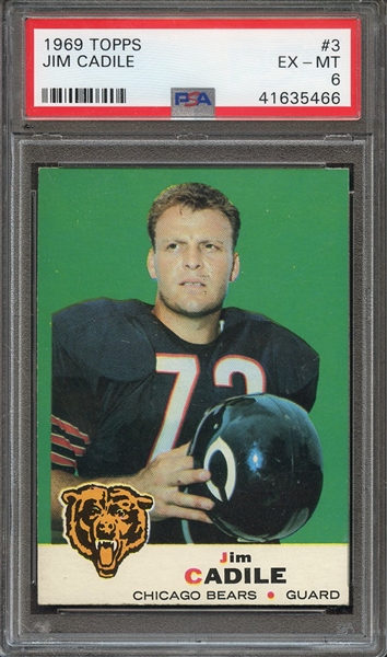 1969 TOPPS 3 JIM CADILE PSA EX-MT 6