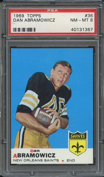 1969 TOPPS 36 DAN ABRAMOWICZ PSA NM-MT 8