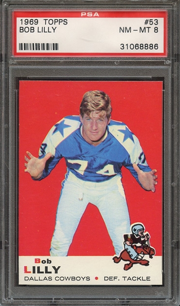 1969 TOPPS 53 BOB LILLY PSA NM-MT 8