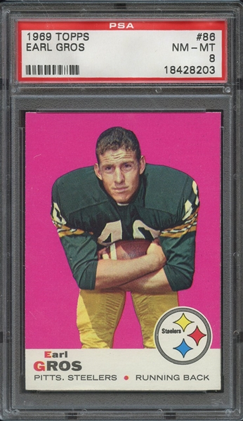1969 TOPPS 86 EARL GROS PSA NM-MT 8