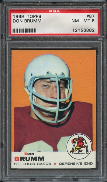 1969 TOPPS 87 DON BRUMM PSA NM-MT 8