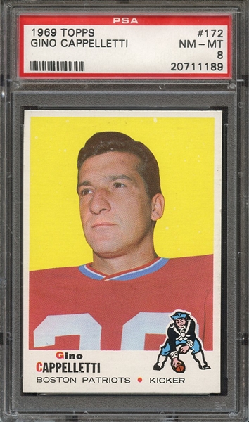 1969 TOPPS 172 GINO CAPPELLETTI PSA NM-MT 8