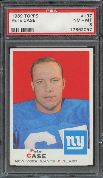 1969 TOPPS 197 PETE CASE PSA NM-MT 8