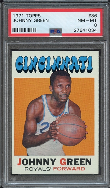 1971 TOPPS 86 JOHNNY GREEN PSA NM-MT 8